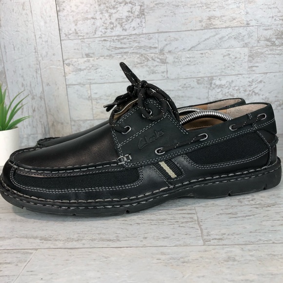Leather Loafers Black Boat Shoes Mens 